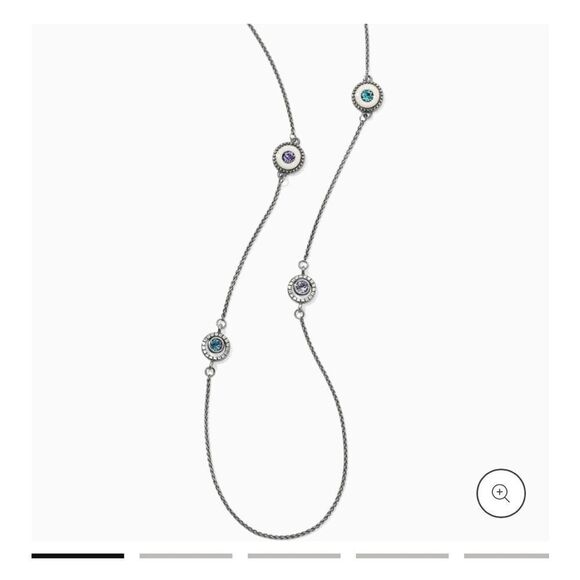 Brighton Halo Light Long Necklace Silver Tanzanite NWT - Picture 6 of 9